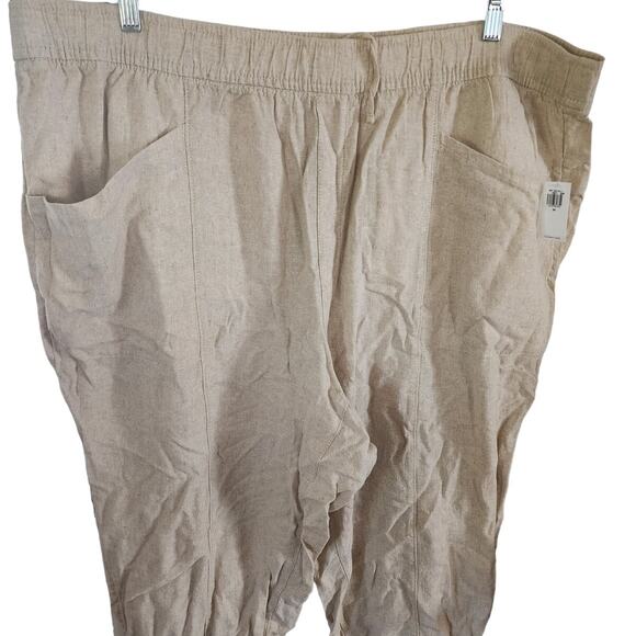 Old Navy Women's High-Waisted Cropped Linen-Blend Tapered Pants Plus Size 4X - Picture 3 of 7